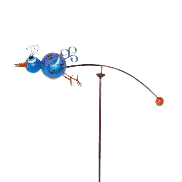 Colorful Metal Bird Garden Balance Stake