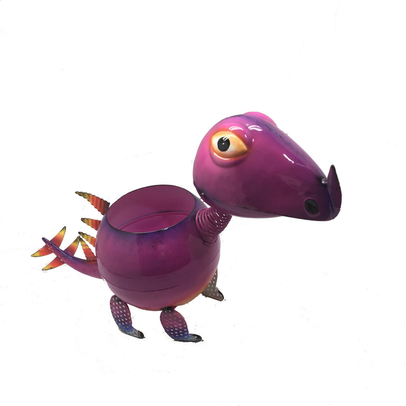 Metal Colour Dinosaur Garden Decoration Plant Pot