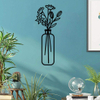 Nordic Metal Minimalist Black Vase Silhouette Floral Wall Decor For Kitchen Bathroom Living Room Housewarming Gift