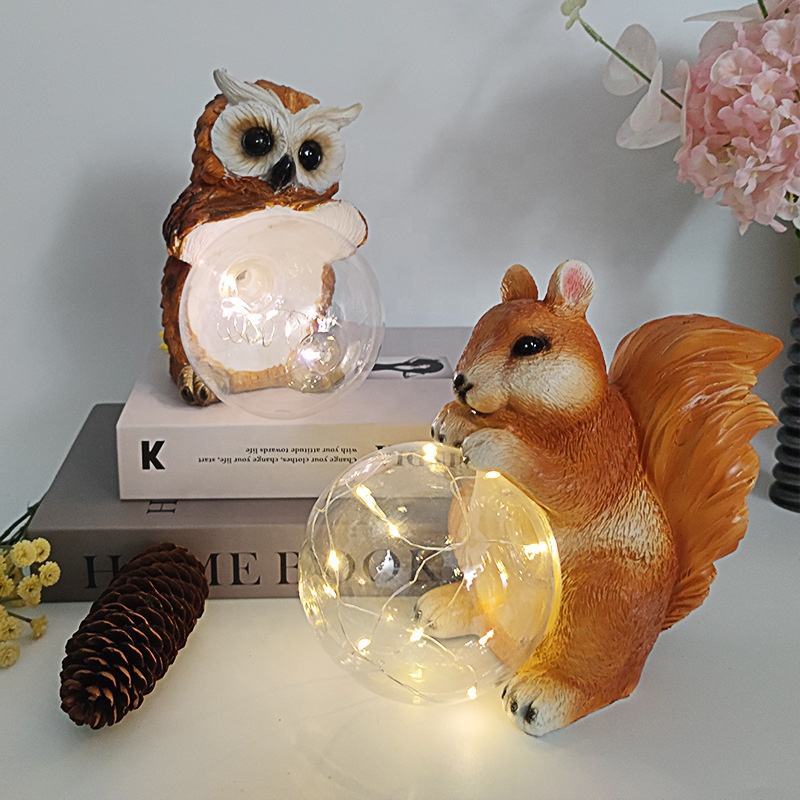 2022 Customized Cute Outdoor Simulation Owl Solar Garden Light For Balcony Landscape Landscaping Decoration