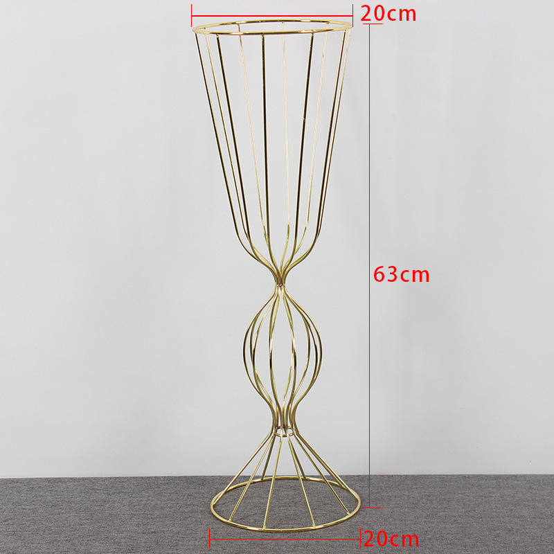 Wedding Wrought Iron Geometry Guide Golden Ornaments Flower Arrangement Centerpieces Flowers For Wedding Table