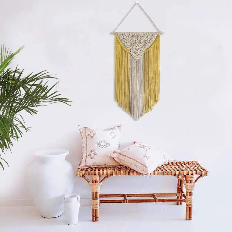Minimalist New Design Handmade Woven Bohemian Style Macrame Wall Hanging For Bedroom Living Room Apartment Dorm