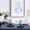 2022 New Home Decor Small Hand Fan Black Metal Candle Holder For Bedroom Living Room Ornament