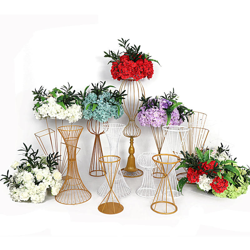 Wedding Props Iron Flower Arrangement Hollow Main Table Flower Centerpieces For Wedding Decoration
