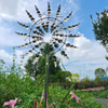 Cross Border New Outdoor Unique Creative Metal 3D Wind Spinners Stake For Yard Garden Decoration