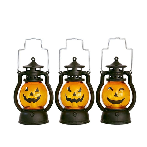 2022 New Halloween Led Oil Lamp Decoration Pony Lantern Bar Party Atmosphere Props Portable Pumpkin Lantern