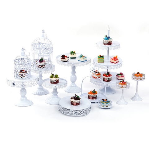 Wedding Dessert Table Decoration Wedding Props Lace Modern Metal Cake Stands For Sale