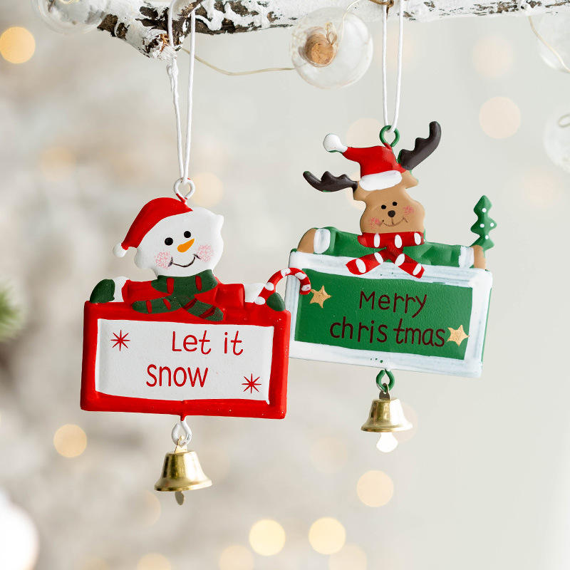 Metal Christmas Ornament Santa Snowman Reindeer Pendant Gift Hanging Tree Decor Home Party Supplies