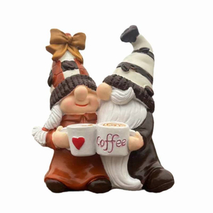 Resin Coffee Gnomes Home And Coffee Bars Dwarf Couple Statue