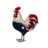 Metal Patriotic Rooster Statue for Independence Day Rustic Yard Signs Decor