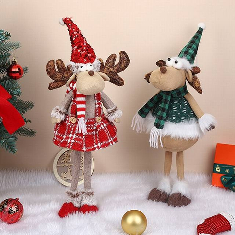 Customized Large Elk Plush Doll Christmas Gift Decorations