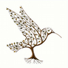 Metal Hummingbird Wall Art Branches and Leaves Bird Ornaments for Stylish Indoor or Outdoor Wall Decor