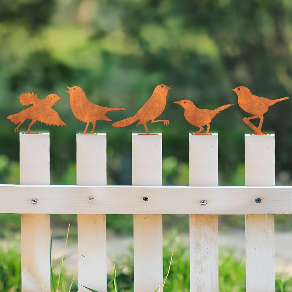 rusted metal yard art