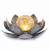 Outdoor Waterproof Led Solar Crackle Glass Ball Lotus Light Flower Garden Ornaments Patio Pathway Lawn Statue Decoration 