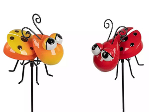 Cheap Outdoor Decor And Ladybug Decorative Garden Stakes Metal