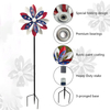 Modern Simplicity Outdoor Metal Red White Striped Star Cutout Wind Spinners Stake Yard Garden Lawn