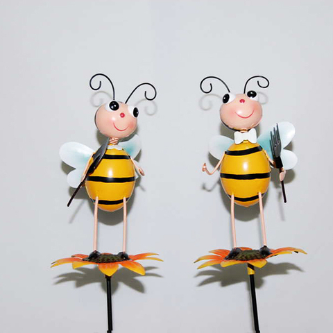 Hot 2 Honey Bee Flower Garden Stick Stake Decoration