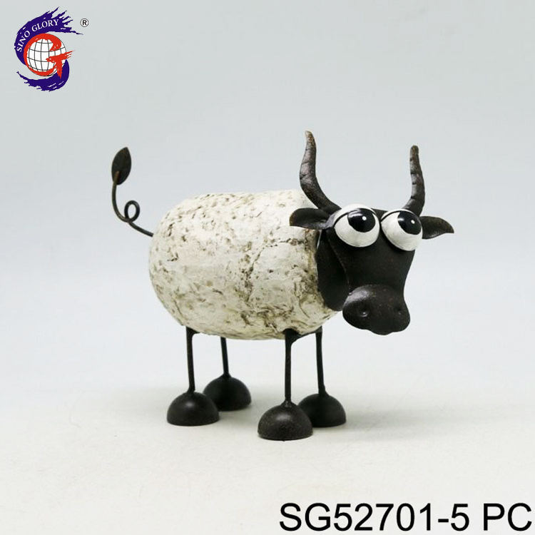 Painted Resin Craft Ornament Gift Animal Statue Cow (1)