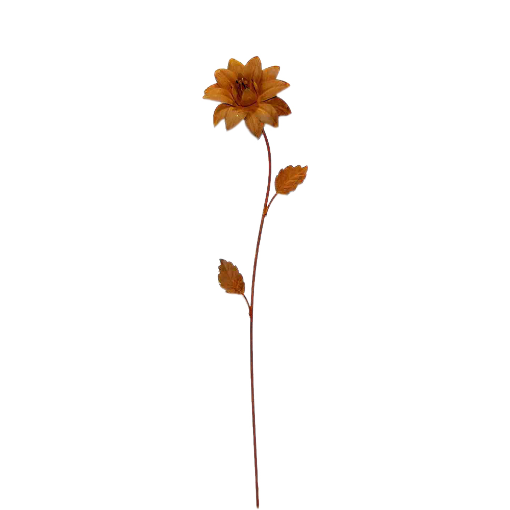 Outdoor Yard Art Metal Rusty Flower Garden Stakes Decor For Fall Lawn Pathway Patio Art Decorations