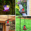 Outdoor Hanging 3 Lbs Seed Capacity Mesh Metal Bird Feeder for Solar Garden Lantern Bird Lovers Gift Decoration