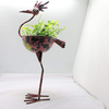 Hot Home Decoration Standing Animal Bird Metal Flower Pot