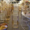 Electroplated Wrought Iron Geometric Square Frame Tall Flower Centerpieces For Wedding Table