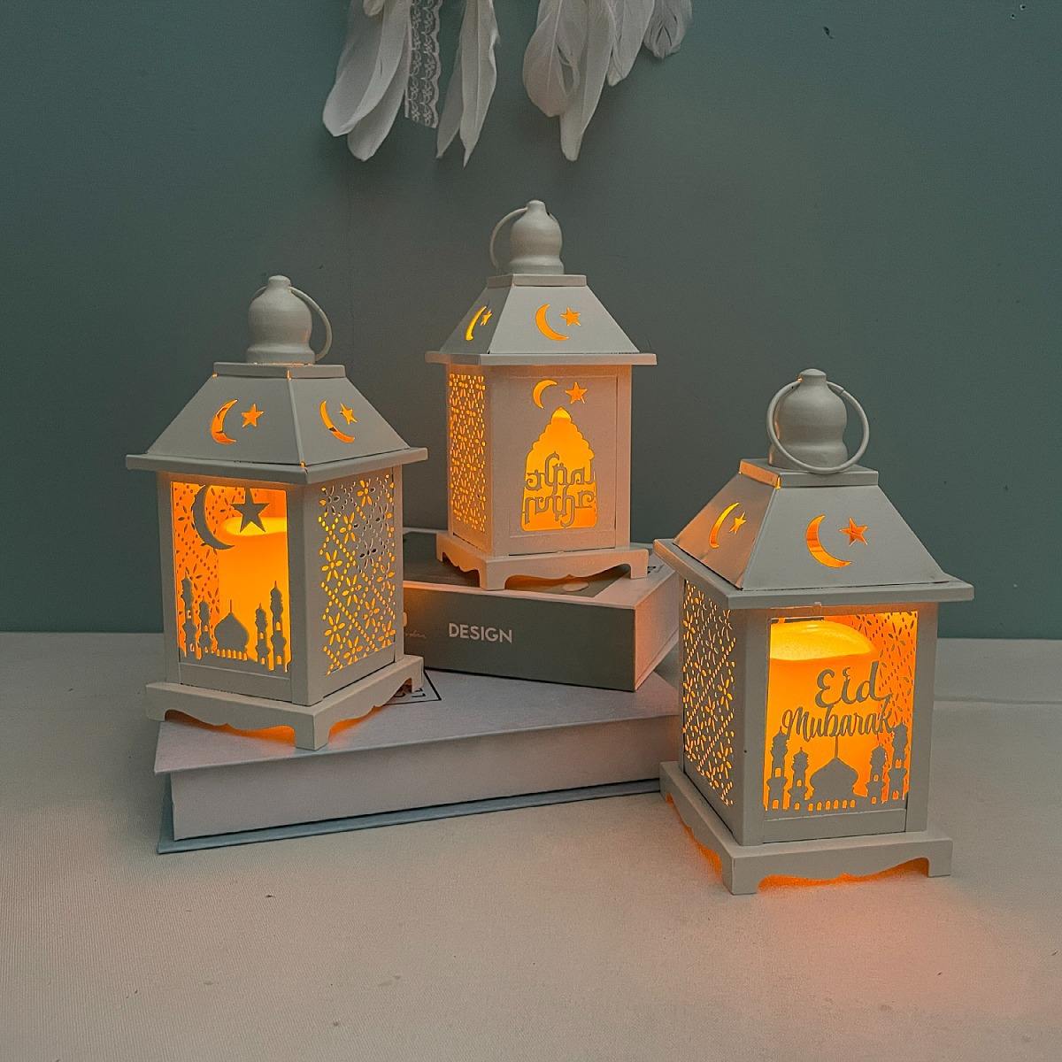 Outdoor Waterproof White Moroccan Style Candle Lantern for Wedding Events Parties Decorative