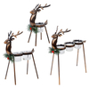 3 Pack Standing Iron Metal Reindeer Tea Light Christmas Candle Holders For Holiday Wedding Tabletop Centerpiece Display