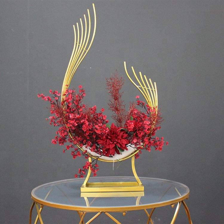 Wrought Iron Floral Wedding Table Flower Arrangement Stage Layout Wedding Centerpiece And Flower Stand