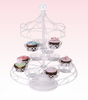 Rotatable Small Cake Stand 12 Cups Wrought Iron Party Turntable Stand For Cake