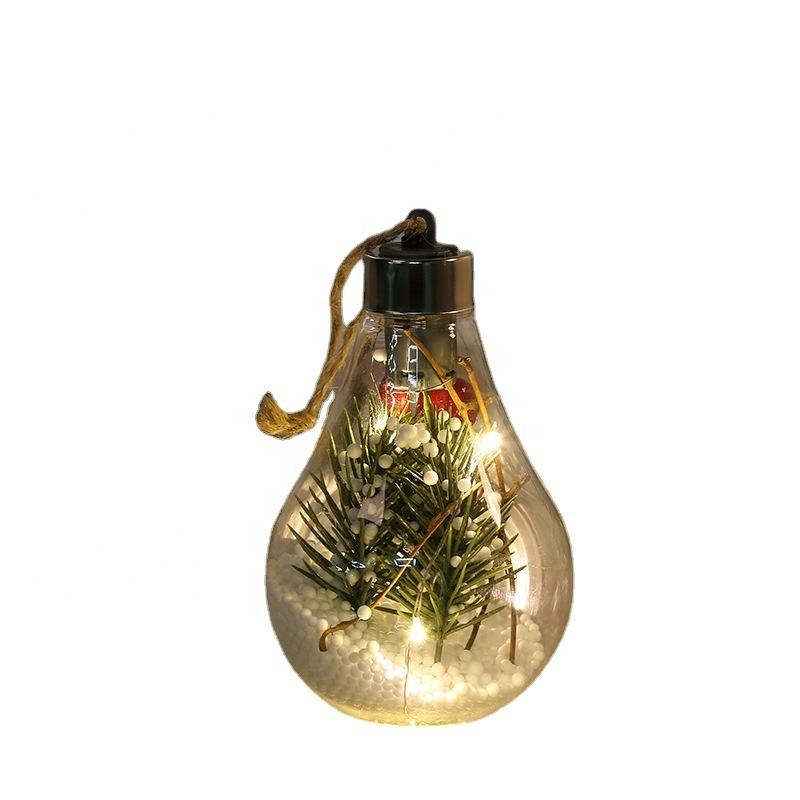 New Xmas Tree Decoration Hanging Plastic Simulation Led Christmas Ball For Birthday Wedding Party