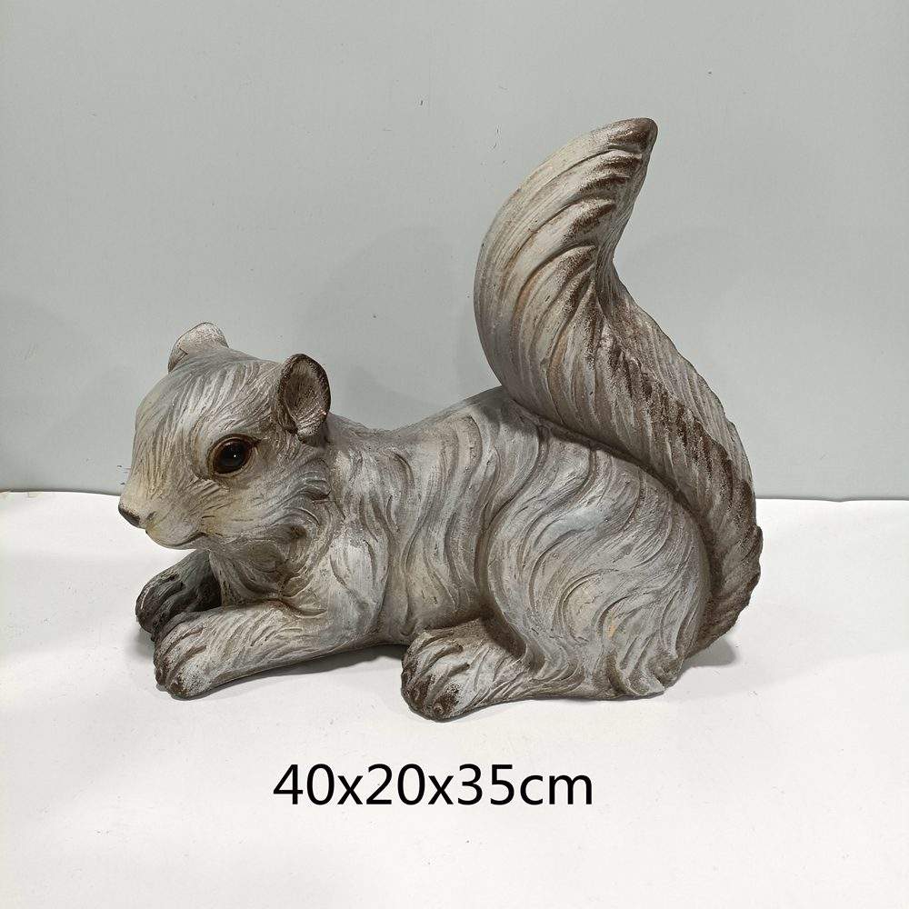 Outdoor Creative Custom Magnesium Oxide Gray Squirrel Statue For Lawn Yard Patio Porch Animal Sculpture Ornament
