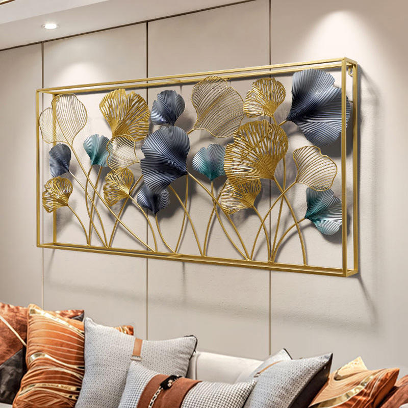 Creative Elegant Iron Art Ginkgo Leaf Wall Hanging For Living Room Sofa Background Home Decor