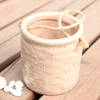 Japanese Style Retro Burlap Bag Creative Mini Round Ceramic Flower Pot For Home Groceries Craft Ornaments