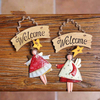 Angel Christmas Pendant Retro Metal Welcome Dance Signs for Shop Home Decor