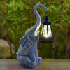 Resin Animal Sculpture Light Elephant Solar Lamp for Outside Yard Garden