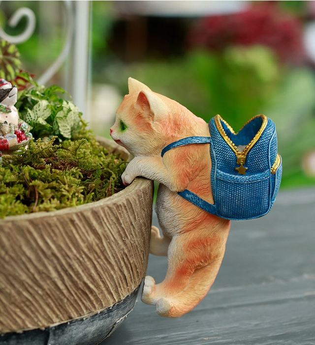 Resin Animals Cat Dog Bunny Home And Garden Decorative Wall Hanging Planters Ornaments