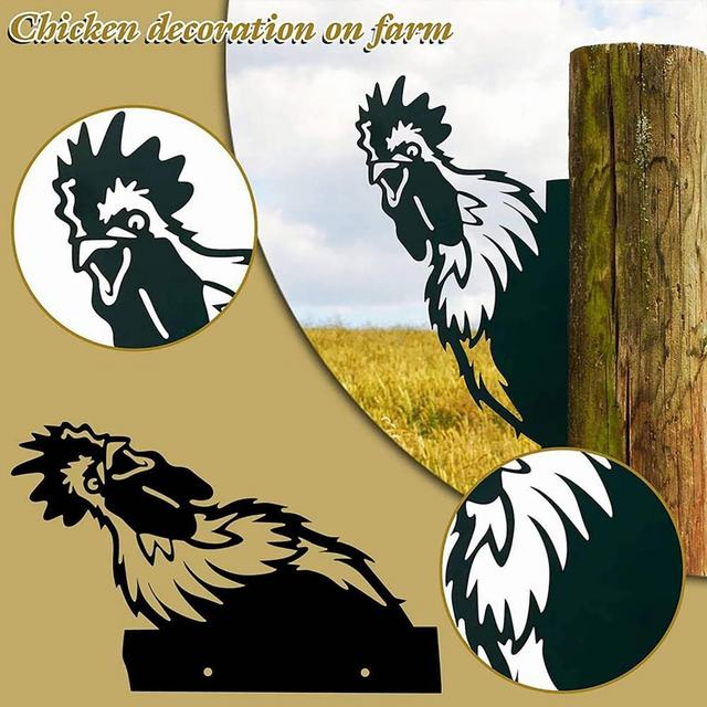 Metal Sculpture Yard Chicken Arts Crafts Tree Branch Wall Decor