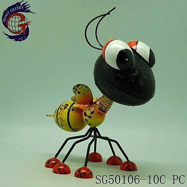 Cute Metal Iron Home Garden Decorative Black Color Ant Ornaments