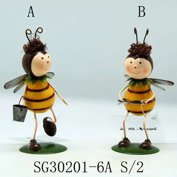 Standing Bee Metal Iron Insect Garden Decoration