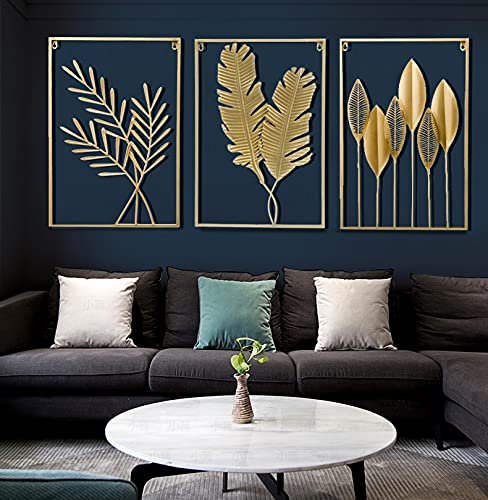 Modern Living Room Metal Leaf Tv Sofa Background Wall Porch Room Hangings Wall Decoration In Home Decor
