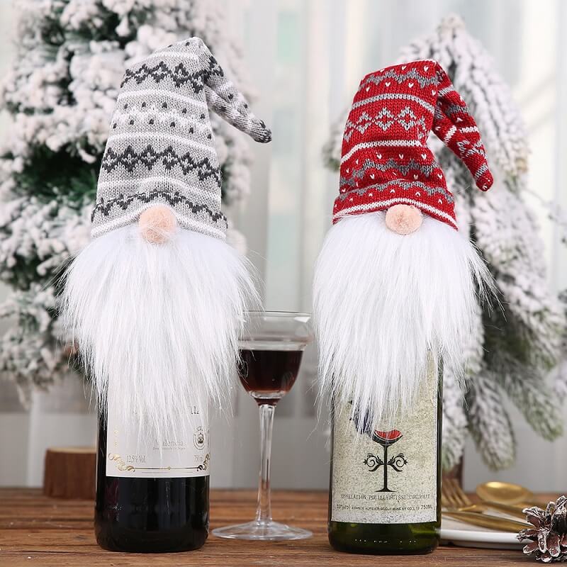 Custom Bottlecap Gnomes And Beard Dolls As Party Supply And Holiday Decor for Wine Bottles