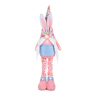 Custom Easter Bunny Gnome Spring Lovely Long Legs Retractable Rabbit Doll