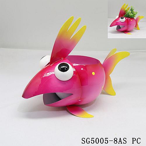 Wholesale Indoor Cartoon Animal Fish Metal Succulent Planter Flower Pot