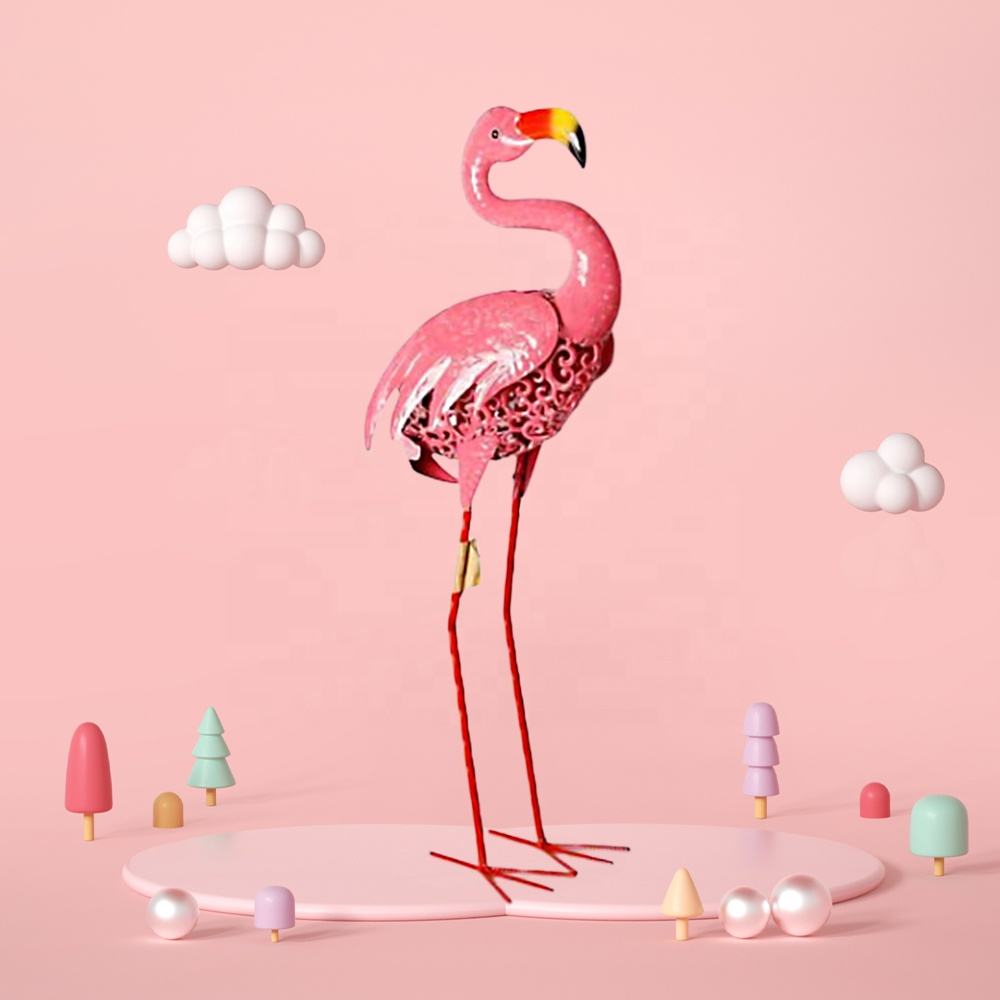 Elegant Tall Metal Pink Flamingo Garden Statues Durable Standing Flamingo Yard Decor For Indoor Outdoor Decoration
