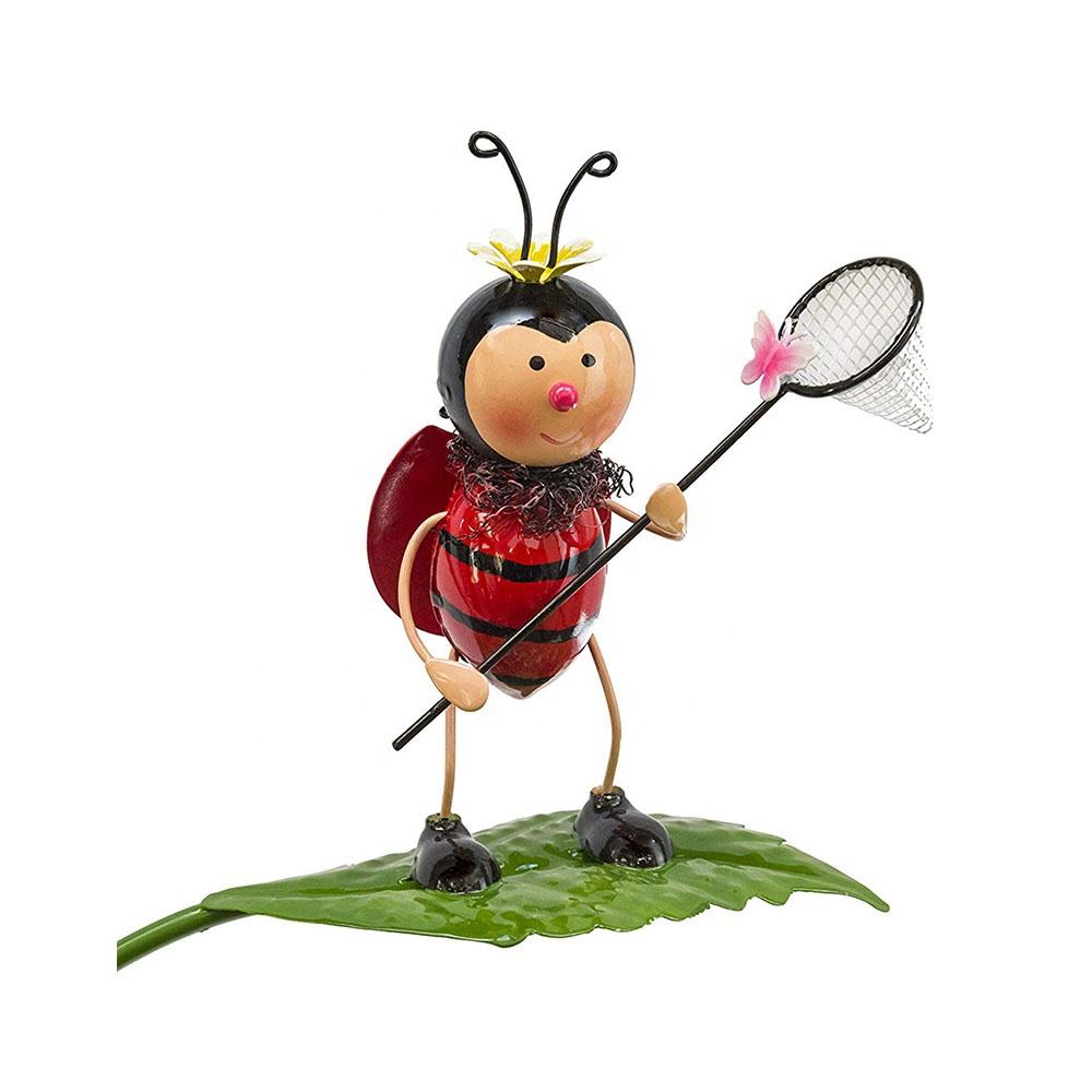 Garden Plug Ladybug Metal Scoop Big Ladybird Outdoor Stakes Ornametns Wholesale