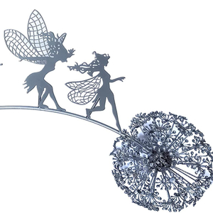 Cross Border Outdoor Dance Together Metal Fairy Dandelion Garden Accessories Sculpture Yard Art 
