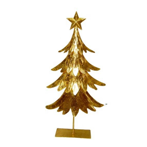 Mini gold colour metal Christmas tree craft for decorating home