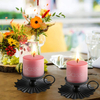 2022 New Home Decor Small Hand Fan Black Metal Candle Holder For Bedroom Living Room Ornament