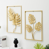 Modern Golden Art Hangings Metal Ginkgo Leaf For Living Room Bathroom Bedroom Background Wall Decorative